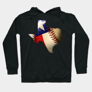 Texas Baseball Lover Map of State of Texas Flag Hoodie